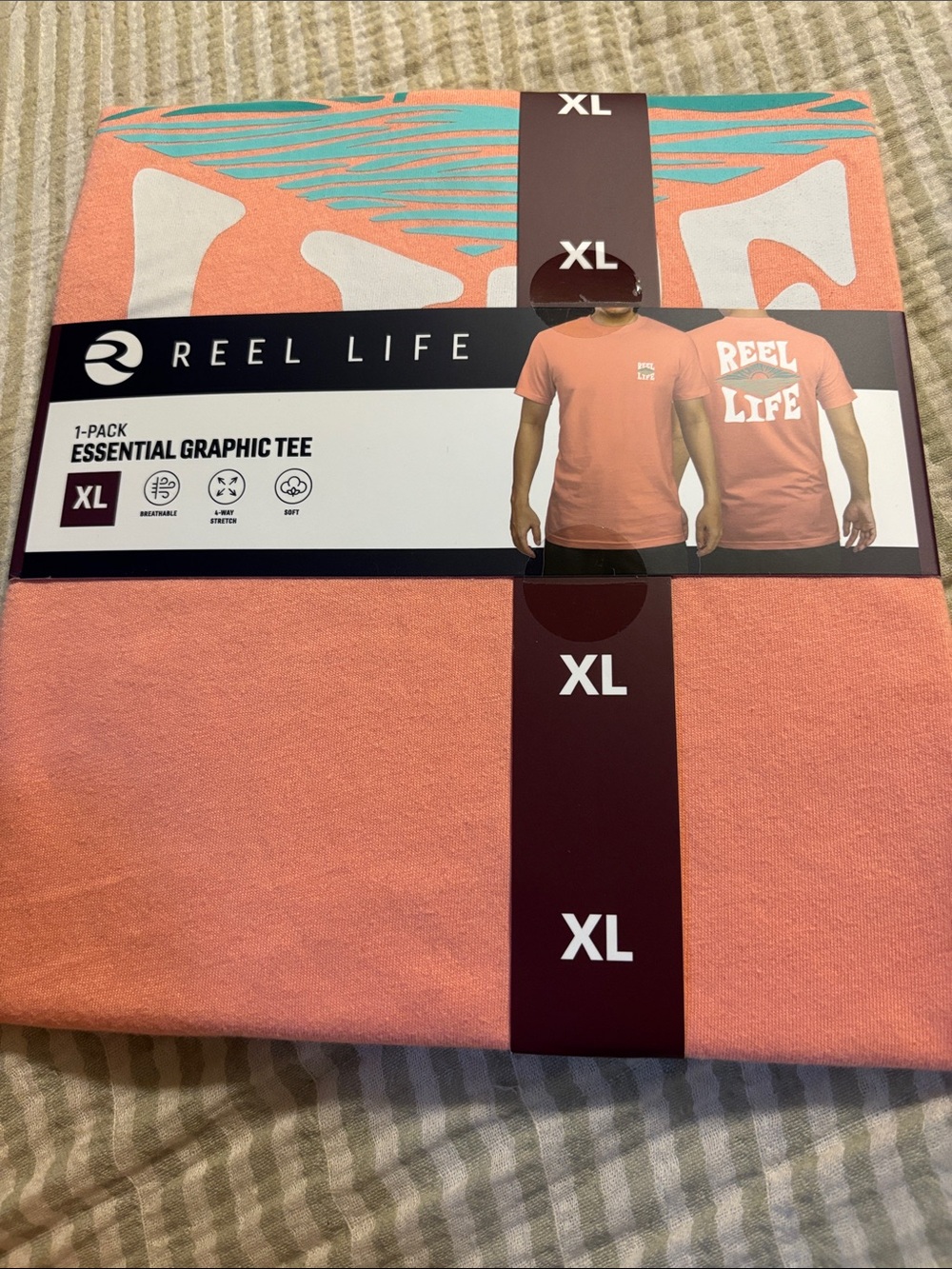Reel Life Men’s Coral Graphic Short Sleeve Tee - XL
